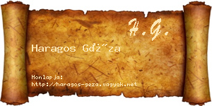 Haragos Géza névjegykártya
