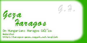 geza haragos business card